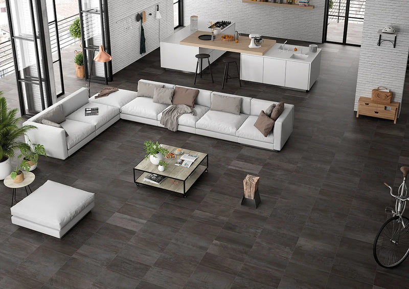 Oxide Iron 24x48 Matte Porcelain Concrete Look Floor Tile