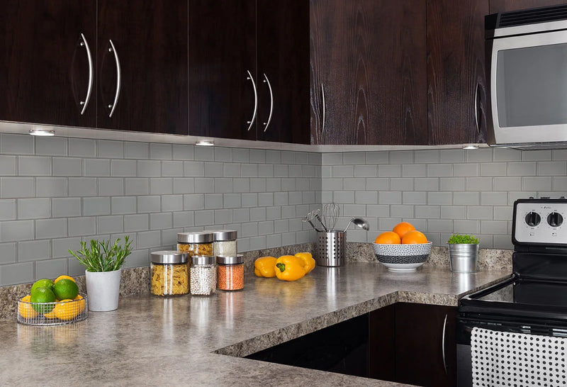 Oyster Gray Subway 2x4 Glass Tile