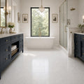 Oyster White 12x24 Honed Natural Marble Tile — Primary Bath floor