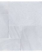 Close-up of White Marble Leather (Sandblasted & Brushed) French Versailles x 1.25 Paver, in White tones.