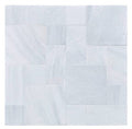 Close-up of White Marble Leather (Sandblasted & Brushed) Roman x 1.25 Paver, in White tones.