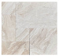 Close-up of Natural Verona Marble Leather (Sandblasted & Brushed) French Versailles x 1.25 Paver, in Natural tones.