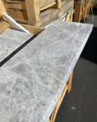 Close-up of Tundra Marble Leather (Sandblasted & Brushed) 12 x 24 x 1.25 Paver, in Tundra tones.