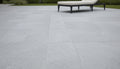 Close-up of Blue Island Marble Leather (Sandblasted & Brushed) Roman x 1.25 Paver, in Blue Island tones.
