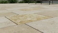 Close-up of Chocolate Brown Walnut Travertine Tumbled 16 x 24 x 1.25 Paver, in Brown tones.