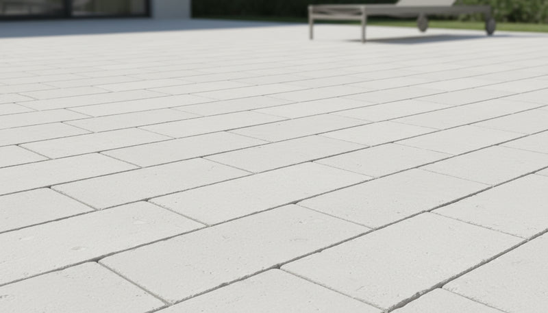 Close-up of Desert Sand Limestone Tumbled 16 x 24 x 1.25 Paver, in Desert Sand tones.