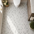 Palissandro 2x2 Polished Marble Mosaic Tile — Bathroom floor