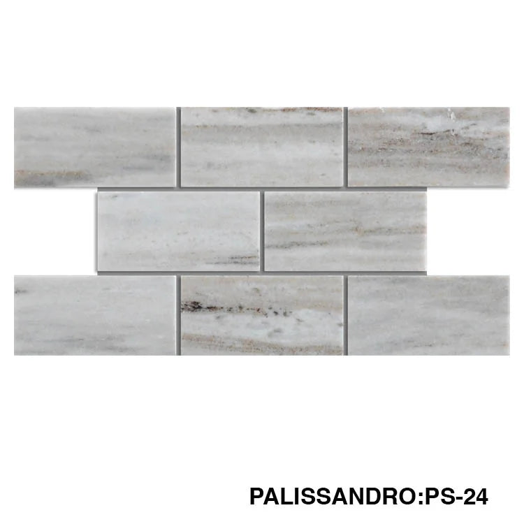 Palissandro Picket Polished Marble Mosaic Tile