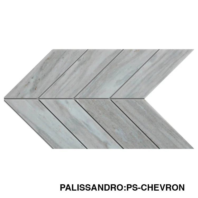 Palissandro Chevron Polished Marble Mosaic Tile