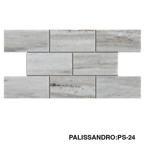 Palissandro Elongated Hexagon Polished Marble Mosaic Tile