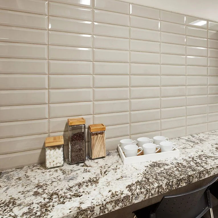 Paloma Pumice Bevel Glossy 4x12 Ceramic/Porcelain Wall Tile