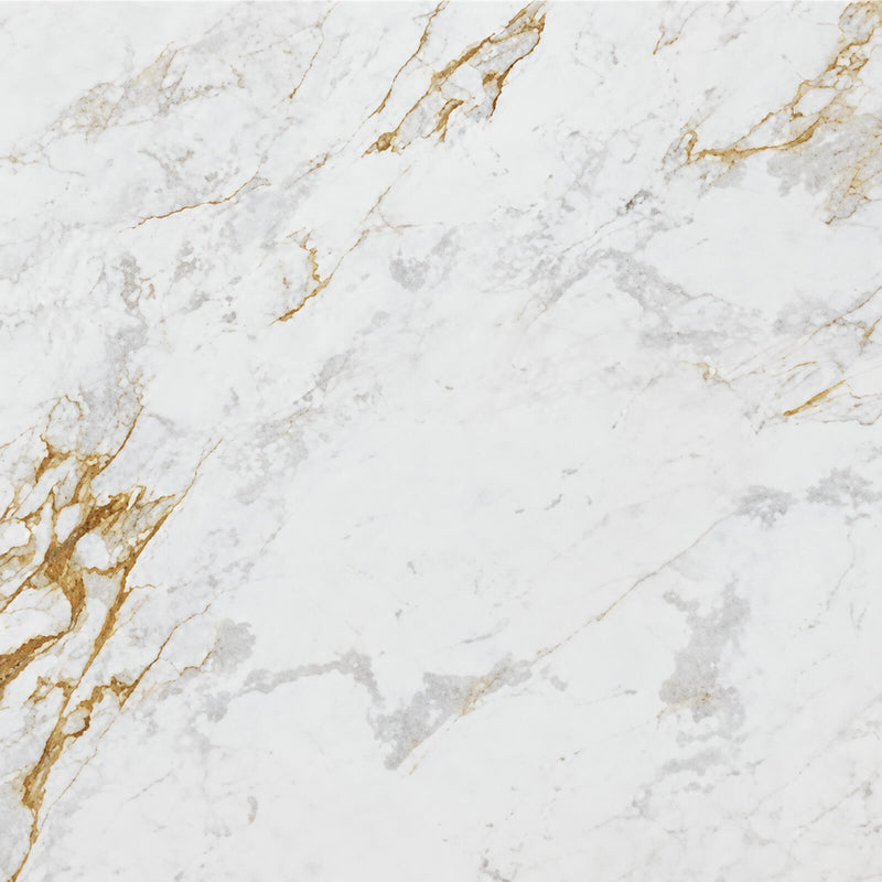 Parana White marble slab close-up with soft gray patches and diagonal golden beige veins.