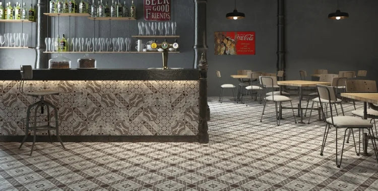 Paris Belleville Marrone 8x8 Porcelain Tile