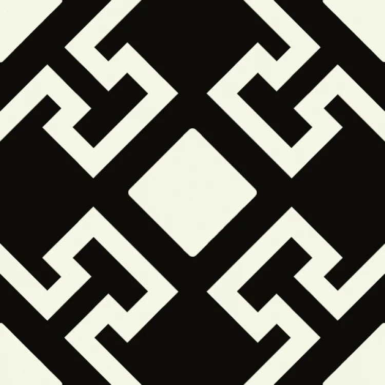 Paris Charonne Nero 8x8 Porcelain Tile