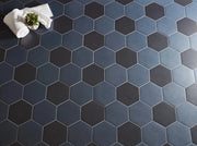 Paros Navy 8-1/2x10 Hexagon Porcelain Mosaic