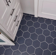 Paros Navy 8-1/2x10 Hexagon Porcelain Mosaic