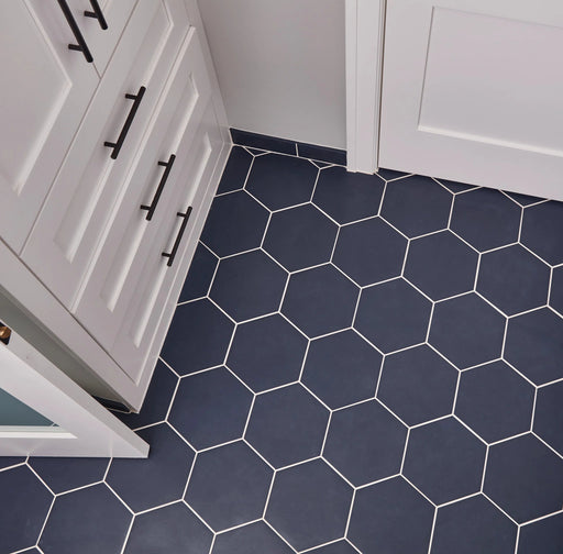 Paros Navy 8-1/2x10 Hexagon Porcelain Mosaic