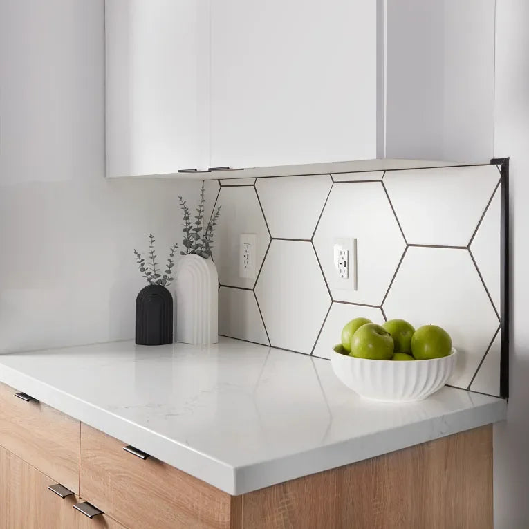 Paros White 8-1/2x10 Hexagon Porcelain Mosaic