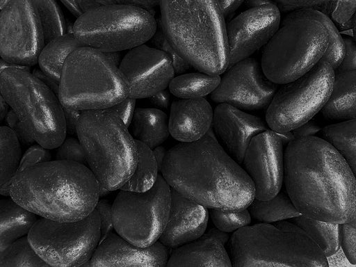 Close-up of Black Lava Stone Tumbled 3 - 5 Cm (1 1/4 - 2 ) Large Lava Rock (Heat Resistant) Pebbles, in Black Lava tones.