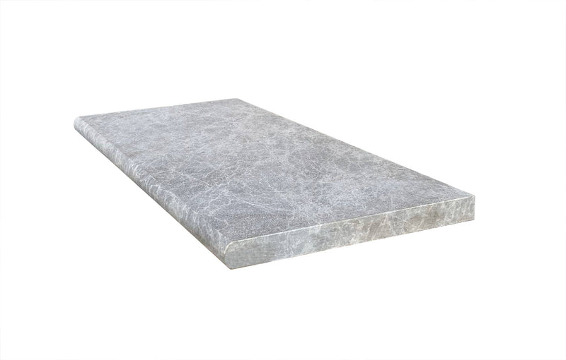Tundra Marble Leather (Sandblasted & Brushed) 12 x 24 x 1.25 Bullnose Coping