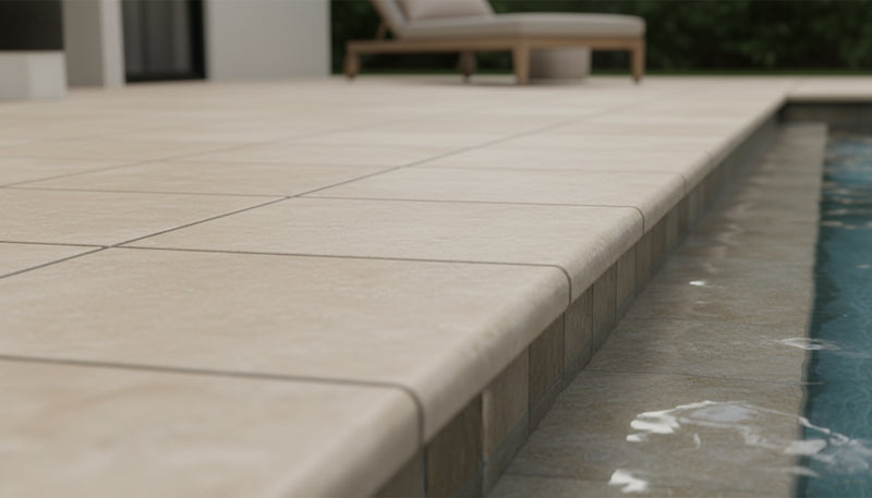 Ivory Cordoba Cream Travertine Tumbled 12 x 12 x 1.25 Bullnose Coping