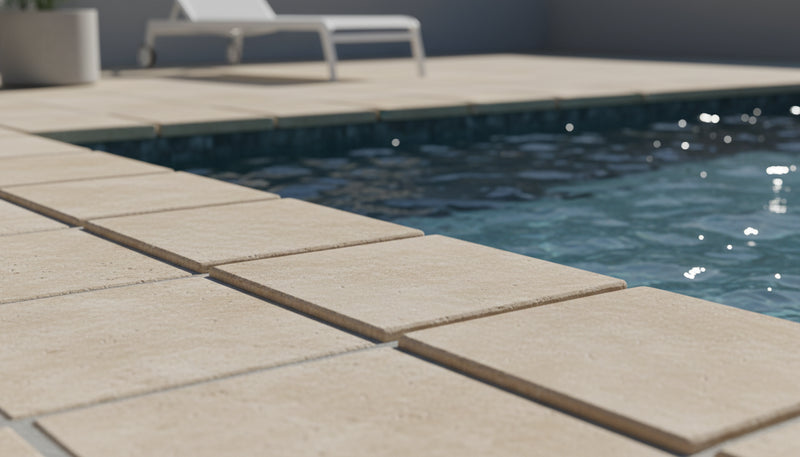 Chocolate Brown Walnut Travertine Tumbled 12 x 12 x 1.25 Bullnose Coping