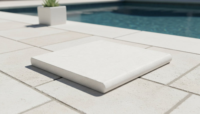 Desert Sand Limestone Tumbled 12 x 12 x 1.25 Bullnose Coping