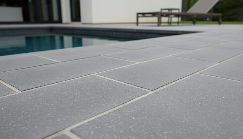 Indian Black Limestone Tumbled & Brushed 12 x 24 x 1.25 Bullnose Coping