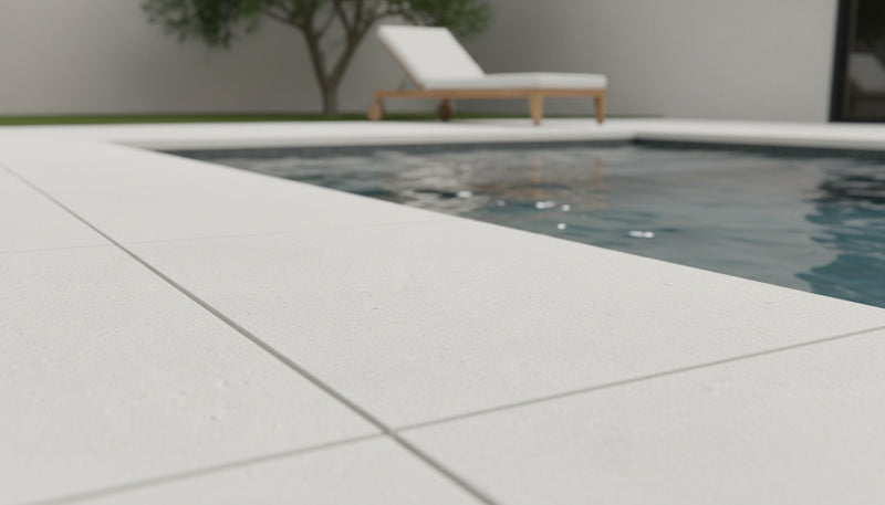 White Marble Leather (Sandblasted & Brushed) 16 x 24 x 2 Double Bullnose Coping