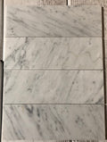 White Marble Leather (Sandblasted & Brushed) 4 x 12 x 2 Bullnose Coping