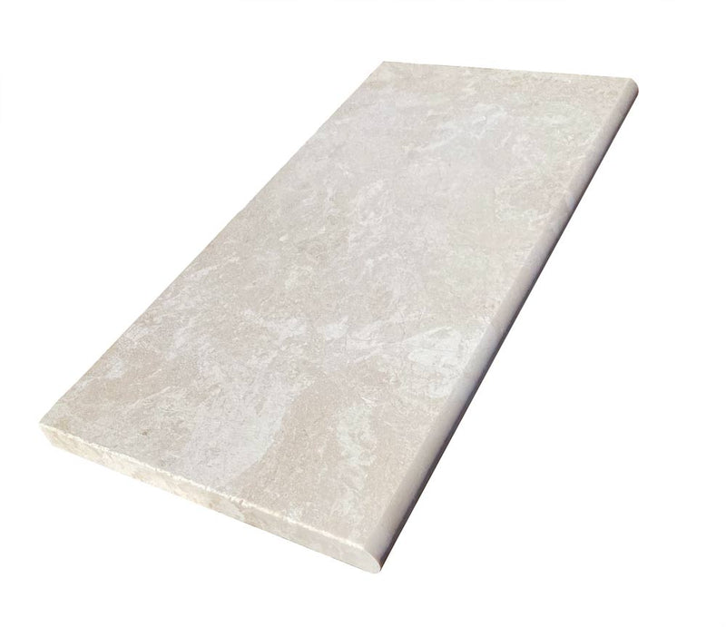 Natural Verona Marble Leather (Sandblasted & Brushed) 12 x 24 x 2 Bullnose Coping
