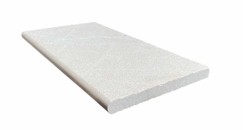 Antalya Cream Marble Leather (Sandblasted & Brushed) 12 x 24 x 2 Bullnose Coping