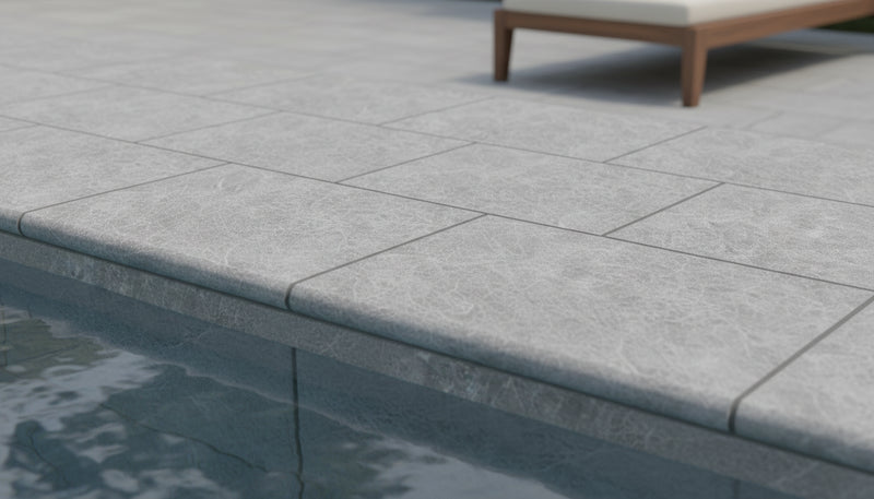 Tundra Marble Leather (Sandblasted & Brushed) 12 x 24 x 2 Bullnose Coping