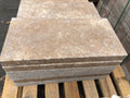 Noce Travertine Tumbled 12 x 24 x 2 Modern Coping