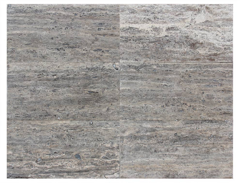 Silver Travertine Tumbled 12 x 24 x 2 Double Bullnose Coping