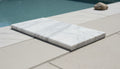 Natural Carrara Equinox Marble Leather (Sandblasted & Brushed) 12 x 24 x 2 Double Modern Coping