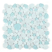Peach Carrara Blue 2x2 Marble Mosaic