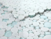 Peach Carrara Blue 2x2 Marble Mosaic