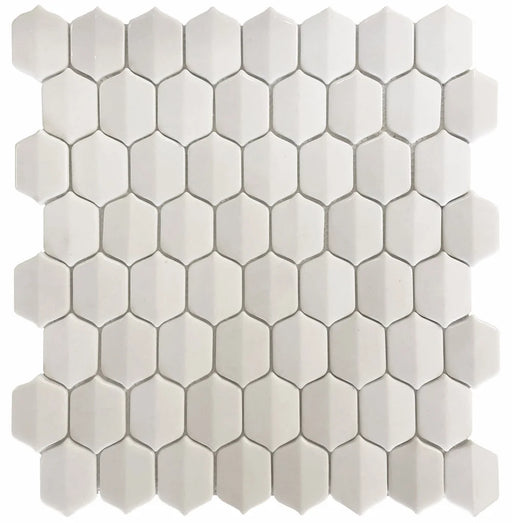 Peak White 12x12 Arabesque Glass Matte/Gloss Mosaic
