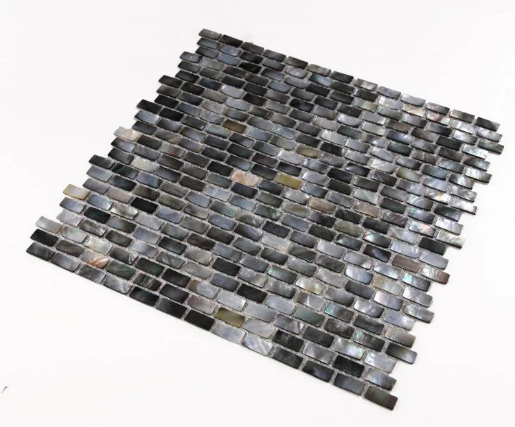 Pearl Black 1x2 Mini Brick Mosaic