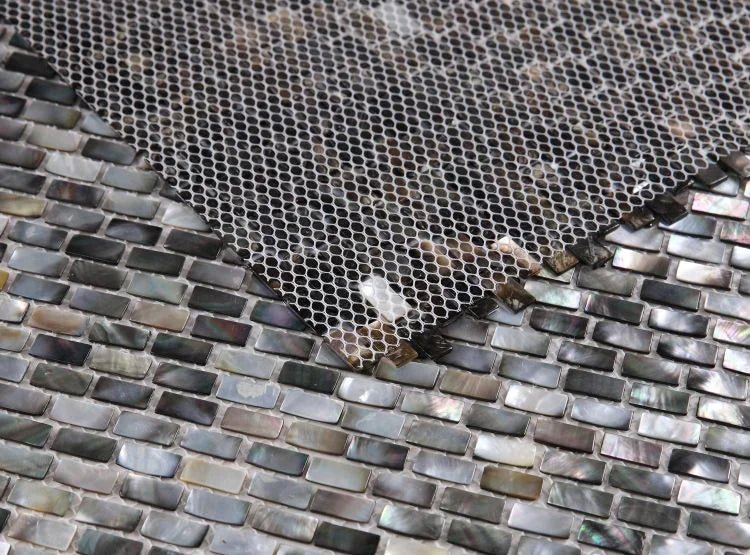 Pearl Black 1x2 Mini Brick Mosaic