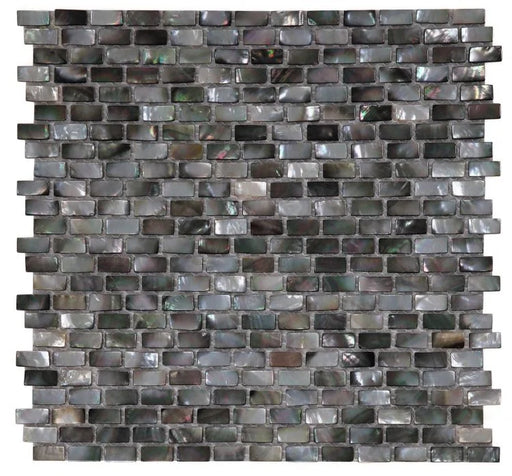 Pearl Black 1x2 Mini Brick Mosaic