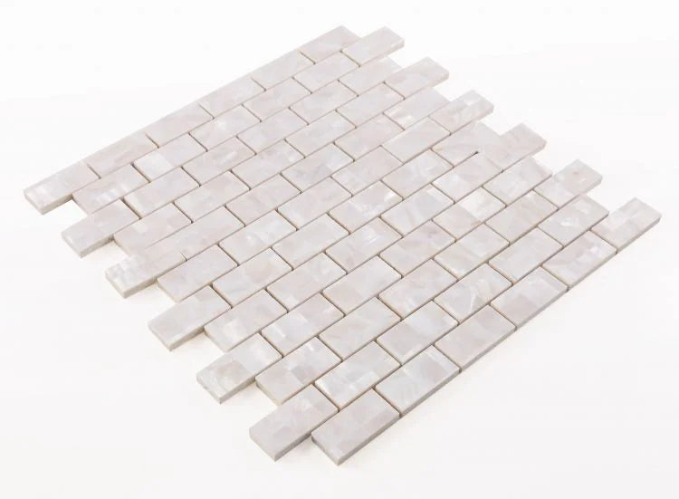 Pearl Large 2x4 Brick Glass Mosaic