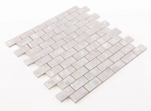 Pearl Large 2x4 Brick Glass Mosaic