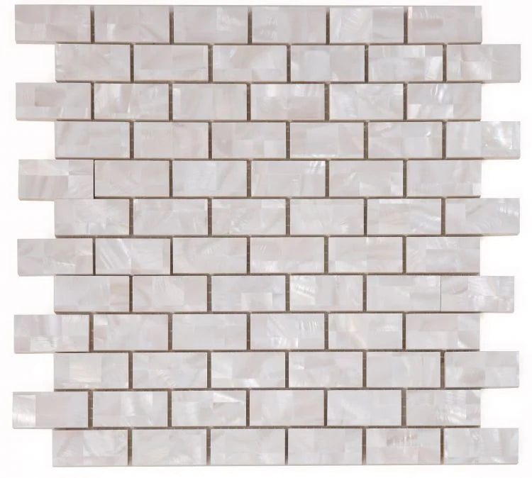 Pearl Large 2x4 Brick Glass Mosaic