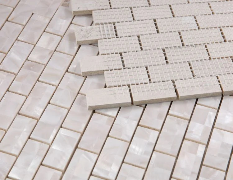 Pearl Large 2x4 Brick Glass Mosaic