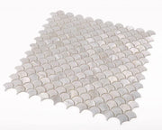 Pearl White 2x2 Scale Glass Mosaic