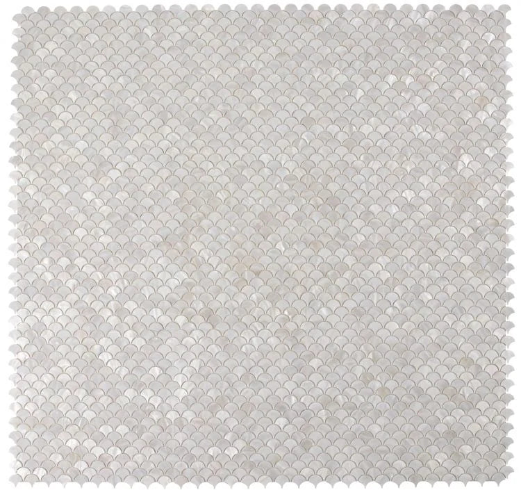 Pearl White 2x2 Scale Glass Mosaic