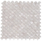 Pearl White 2x2 Scale Glass Mosaic