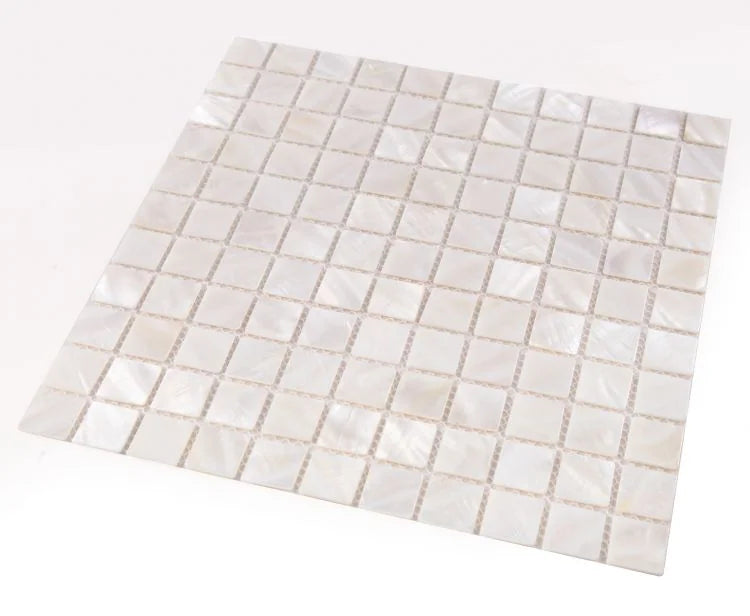 Pearl White 11.75x11.75 Glass Mosaic